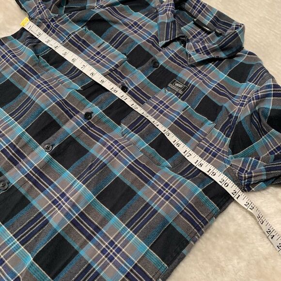 Vans Mens Blue‎ Button Down Flannel Shirt Size Medium Top - Picture 3 of 7